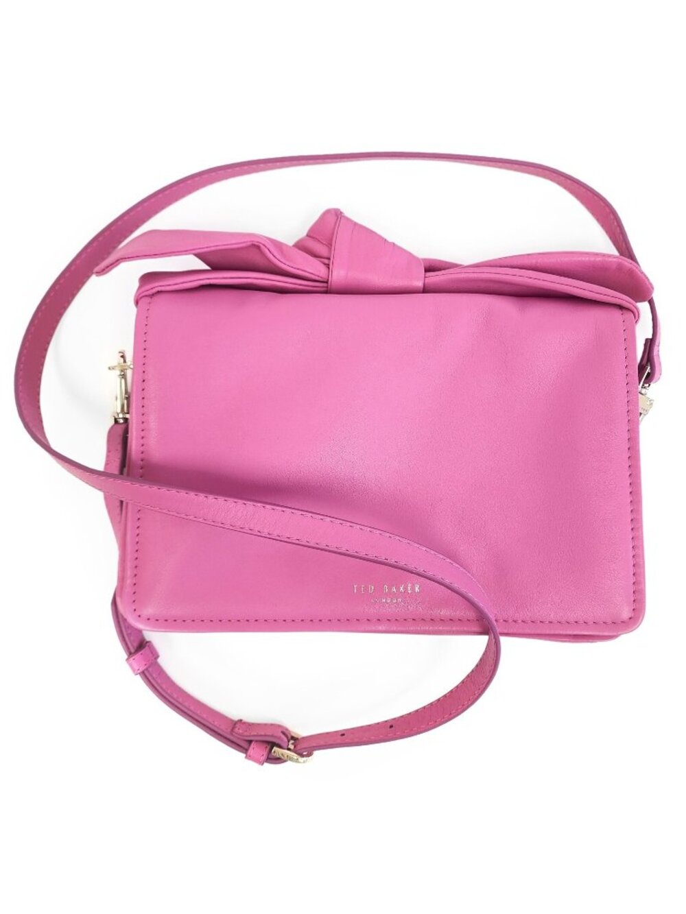 Ted Baker Nyalina Women's Knot Bow Leather Crossbody Shoulder Bag Purse in Pink